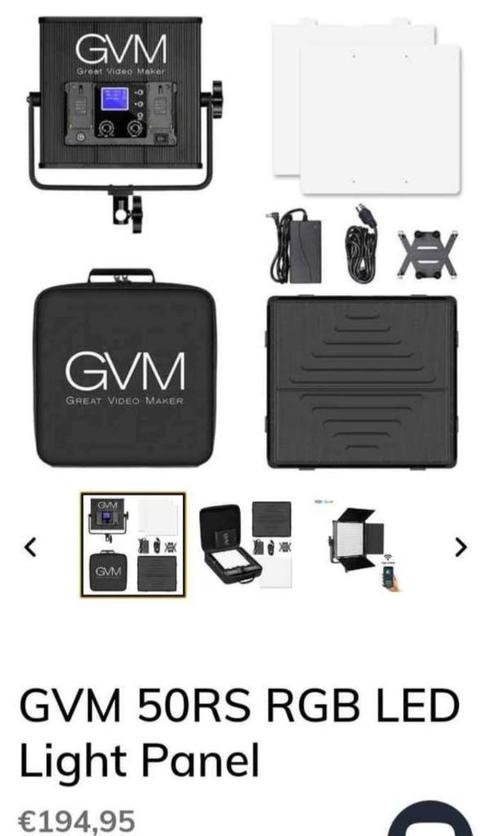 GVM 50RS RGB LED Light Panels video lichten, Audio, Tv en Foto, Professionele apparaten, Nieuw, Video, Ophalen of Verzenden