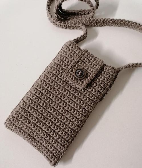 Gehaakt gsm-handtasje in katoen. NIEUW !, Hobby & Loisirs créatifs, Tricot & Crochet, Neuf, Enlèvement ou Envoi