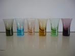 6 kleurrijke art deco borrelglaasjes / shotglaasjes, Enlèvement ou Envoi