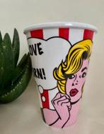 "set" van 2 pop-corn bekers met retro Pop Art dessin - nieuw, Huis en Inrichting, Overige materialen, Nieuw, Ophalen of Verzenden