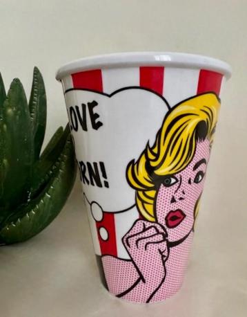 « set » de 2 gobelets à pop-corn au design Pop Art rétro - n, Neuf, Enlèvement ou Envoi, Autres matériaux, Autres styles