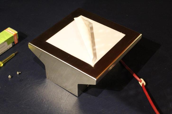 rvs wandlamp, Huis en Inrichting, Lampen | Wandlampen, Nieuw, Glas, Metaal, Ophalen of Verzenden