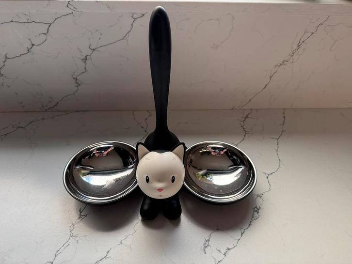 Alessi Tigrito Voerbakje Kat - Zwart, Dieren en Toebehoren, Kattenvoerbakken en Drinkbakken, Zo goed als nieuw, Ophalen of Verzenden