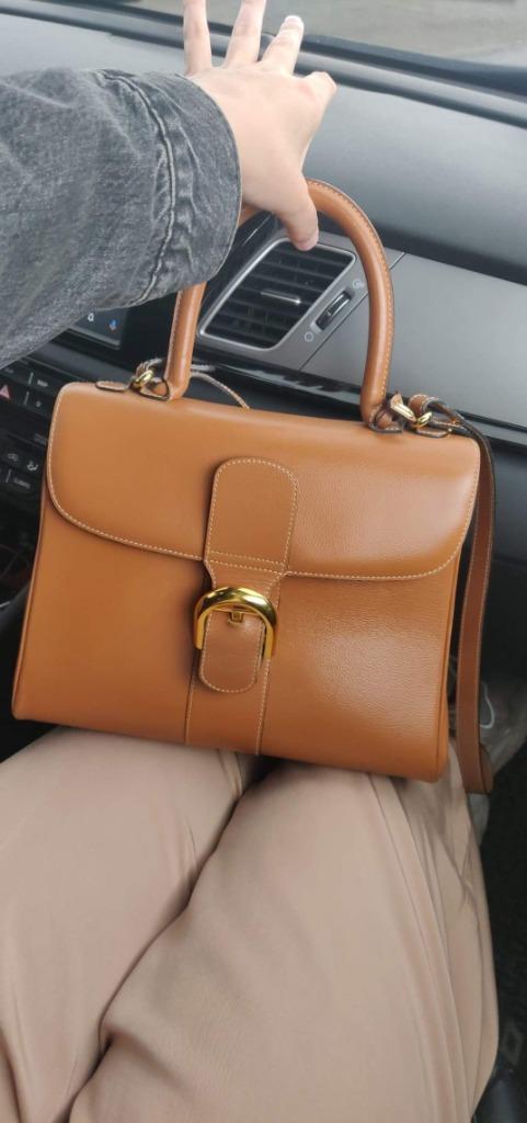 Vintage Delvaux Brilliant MM, Handtassen en Accessoires, Tassen | Damestassen, Gebruikt, Handtas, Bruin, Ophalen