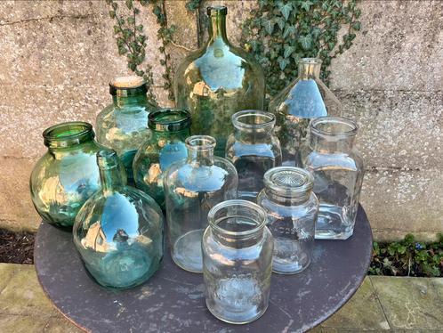 Lot oude bokalen - Dame Jeanne oa Viresa - ook apart te koop, Antiek en Kunst, Antiek | Glaswerk en Kristal, Ophalen of Verzenden