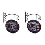 Open / closed ijzeren decoratie bord met bevestiging garage, Ophalen of Verzenden, Zo goed als nieuw, Reclamebord