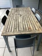 Terrastafel met 6 stoelen, Ophalen, Gebruikt, Kunststof