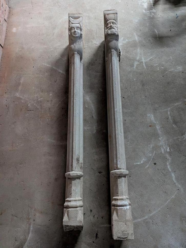 Antieke schouwzuilen/schoorsteenwangen, Brugge, Interbellum., Doe-het-zelf en Bouw, Overige Doe-Het-Zelf en Bouw, Gebruikt, Ophalen