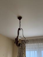 Hanglamp - eenvoudige luchter - zwart - stijl: antiek, Huis en Inrichting, Lampen | Hanglampen, Ophalen, Gebruikt, Vintage, Metaal