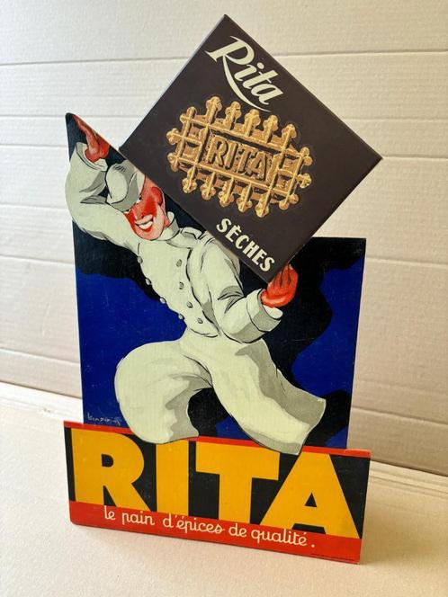 plaque carton RITA le pain d'épices de qualité  1930 PLV, Collections, Marques & Objets publicitaires, Envoi