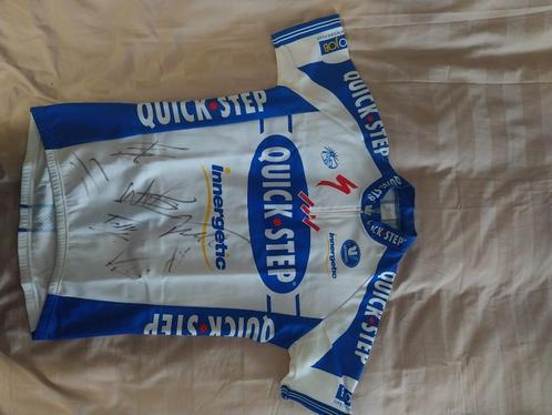 wielertrui QuickStep -handtekening Tom Boonen/Stijn Devolde, Sport en Fitness, Wielrennen, Gebruikt, Kleding, Ophalen