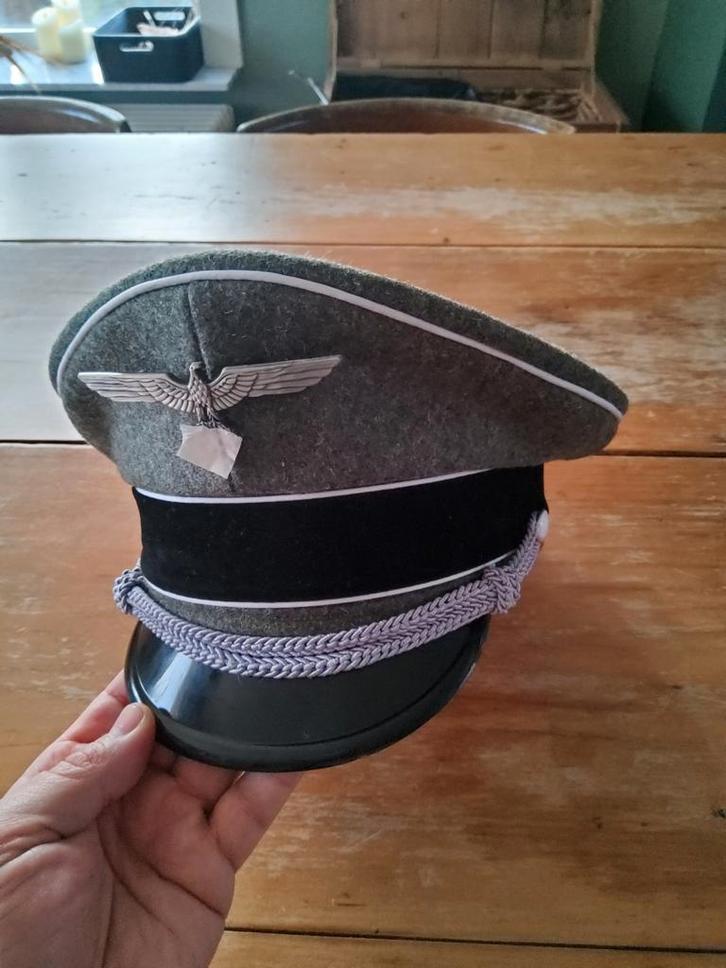 Ww2 duits schirmmutze kepie replika replica heer of ss xl, Kleding | Heren, Hoeden en Petten, Ophalen of Verzenden