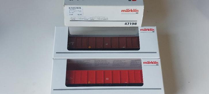 SNCB/NMBS MAKLIN SET DE 2 WAGONS TOMBEREAUX*HO*AC*47198, Hobby & Loisirs créatifs, Trains miniatures | HO, Neuf, Wagon, Märklin
