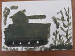 Zelf gemaakt schilderij van een tank, Ophalen of Verzenden