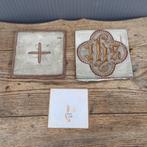 3 Stuks oud geborduurd altaarlinnen, Antiek en Kunst, Ophalen of Verzenden