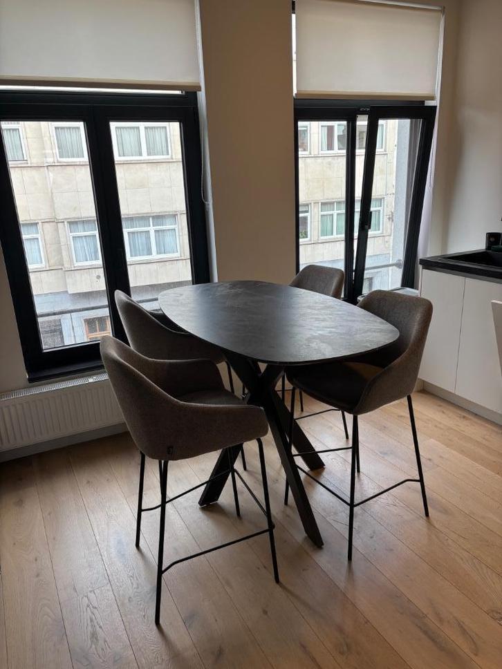 EETTAFEL ENRICO MARMERLOOK ZWART 180X90, Huis en Inrichting, Tafels | Eettafels, Gebruikt, 50 tot 100 cm, 150 tot 200 cm, Vier personen