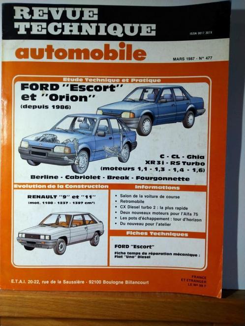 RTA - Ford Escort - Orion - Renault 9 et 11 - n477, Auto diversen, Handleidingen en Instructieboekjes, Ophalen of Verzenden