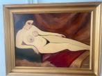 Naakte vrouw schilderij in de stijl van Modigliani