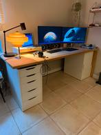 Grand bureau complet en bois massif, Enlèvement, Comme neuf, Bureau