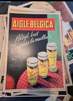 Mooie reproductie affiche Aigle Belgica, Verzamelen, Biermerken, Ophalen of Verzenden, Zo goed als nieuw