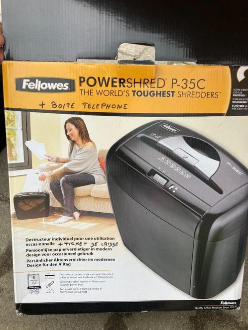 Fellowes PowerShred P-35C papierversnipperaar, Diversen, Bureau-accessoires, Zo goed als nieuw, Ophalen of Verzenden