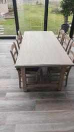 Massief eiken eettafel met 6 stoelen, Ophalen