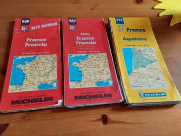 Diverses cartes routières Michelin anciennes, 1969 à 1999. beschikbaar voor biedingen