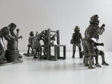 collection de 9 figurines artisanales KMD Daalderop en étain