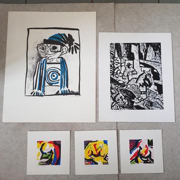 Mark Debroux, grafiek, zeefdrukken en linosnede beschikbaar voor biedingen