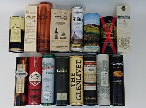 whisky single malt box/koker/blik/doos + lege fles, Collections, Boîte en métal, Enlèvement