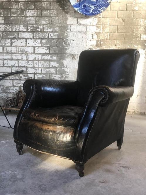 Zetel leer leren antiek antieke Vervoordt kime, Antiek en Kunst, Antiek | Meubels | Stoelen en Sofa's, Ophalen