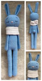 Knuffel ‘Konijn Lange Benen’ Blue (Handmade - Gehaakt), Hobby & Loisirs créatifs, Tricot & Crochet, Crochet, Autres types, Enlèvement ou Envoi