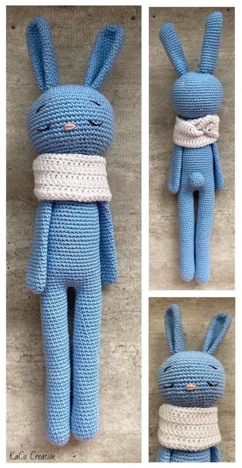 Knuffel ‘Konijn Lange Benen’ Blue (Handmade - Gehaakt), Hobby & Loisirs créatifs, Tricot & Crochet, Neuf, Crochet, Enlèvement ou Envoi