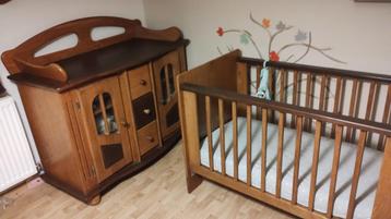 Chambre bébé bois massif - deux lits