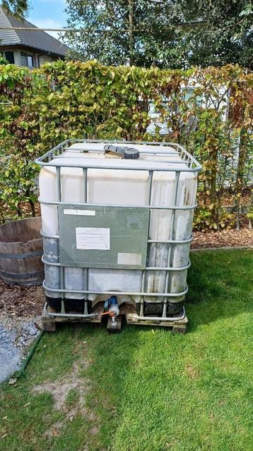 Cubitainer 1000 liter, Tuin en Terras, Regentonnen, Ophalen, Kunststof, Gebruikt, Met kraantje