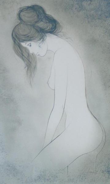 BERNARD CHAROY / SENSUELE VROUW / KLEURLITHO / 69x53cm / SIG beschikbaar voor biedingen