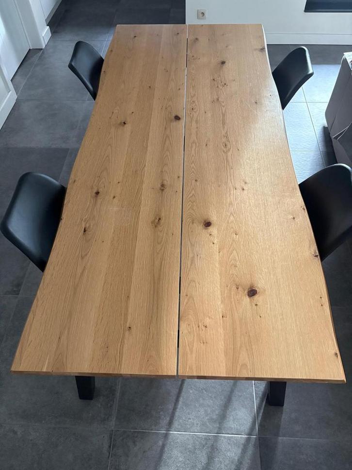 EIKEN EETTTAFEL + STOELEN OPHALEN HERENTHOUT, Maison & Meubles, Tables | Tables à manger, Utilisé, Cinq personnes ou plus, Rectangulaire