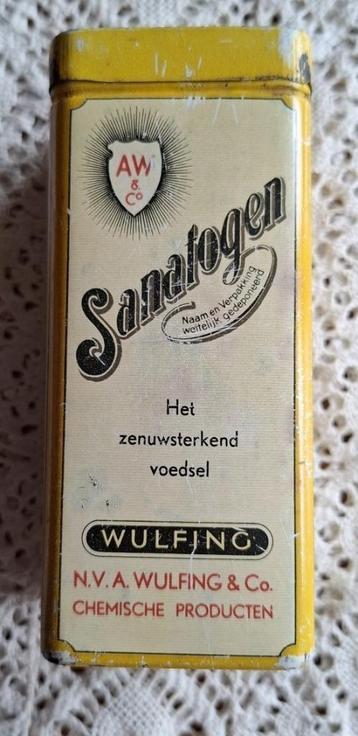 Oud geel blikje Sanatogen, ( zenuw ) versterkend middel beschikbaar voor biedingen