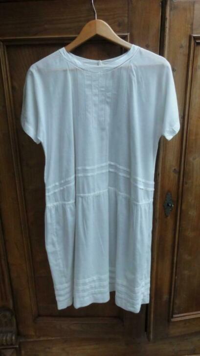 Franse wit brocante dun katoenen dames jurk, Antiek en Kunst, Curiosa en Brocante, Ophalen of Verzenden