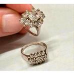 2x Vintage zilveren ring Hallmarked Birmingham 1970-1987, Handtassen en Accessoires, Ophalen of Verzenden, Zilver, Ring