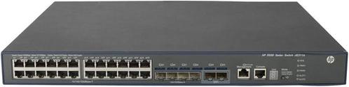 HP 5500-24G-4SFP HI Switch + JD368B 2x SFP+ 10G JG311A, Computers en Software, Netwerk switches