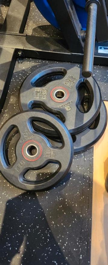 2x 10 kg 1x5 rubber gewichten  enkel vandaag 50 euro 