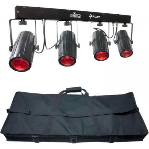 Chauvet DJ 4PLAY vier LED-moonflowers met T-bar en tas, Muziek en Instrumenten, Licht en Laser, Gebruikt, Licht, Ophalen