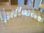 Lot de 10 verres "à peket"dont 2 en cristal pour collection, Comme neuf, Enlèvement ou Envoi