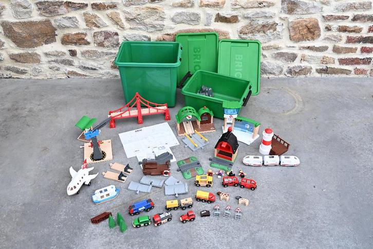 Circuit de train Brio "railway world deluxe set" complet, Kinderen en Baby's, Speelgoed | Houten speelgoed, Zo goed als nieuw