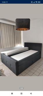 Zwarte boxspring in perfecte staat, 160 cm, Comme neuf, Boxspring, Deux personnes