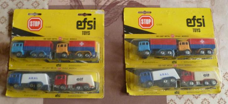 Efsi 4 pack vrachtwagen op kaart, Hobby en Vrije tijd, Modelauto's | Overige schalen, Zo goed als nieuw, Bus of Vrachtwagen, Ophalen