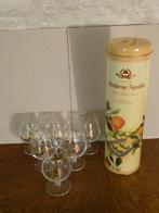 MANDARINE NAPOLEON 6 GLAZEN BLIKKEN BUS + FLES GRANDE CUVEE, Ophalen of Verzenden, Zo goed als nieuw, Borrel- of Shotglas