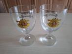 2 Grimbergen bierglazen met spreuk, Verzamelen, Ophalen, Zo goed als nieuw, Bierglas