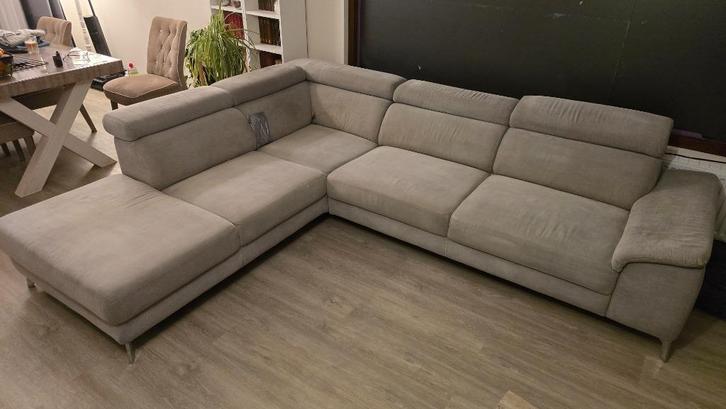 hoeksalon grijs, Huis en Inrichting, Zetels | Complete zithoeken, Gebruikt, Stof, Ophalen